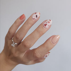 Buy Murano Terrazzo Premium Designer Nail Polish Wraps & Semicured Gel Nail Stickers at the lowest price in Singapore from NAILWRAP.CO. Worldwide Shipping. Achieve instant designer nail art manicure in under 10 minutes - perfect for bridal, wedding and special occasion.
