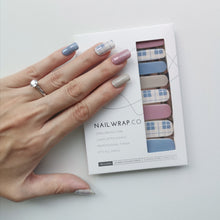 Load image into Gallery viewer, Buy Pastel Plaid Premium Designer Nail Polish Wraps &amp; Semicured Gel Nail Stickers at the lowest price in Singapore from NAILWRAP.CO. Worldwide Shipping. Achieve instant designer nail art manicure in under 10 minutes - perfect for bridal, wedding and special occasion.
