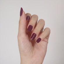 Load image into Gallery viewer, Buy Royal Plum Premium Designer Nail Polish Wraps &amp; Semicured Gel Nail Stickers at the lowest price in Singapore from NAILWRAP.CO. Worldwide Shipping. Achieve instant designer nail art manicure in under 10 minutes - perfect for bridal, wedding and special occasion.