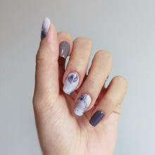Load image into Gallery viewer, Buy Purple Reign Premium Designer Nail Polish Wraps &amp; Semicured Gel Nail Stickers at the lowest price in Singapore from NAILWRAP.CO. Worldwide Shipping. Achieve instant designer nail art manicure in under 10 minutes - perfect for bridal, wedding and special occasion.