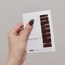Load image into Gallery viewer, Buy Chocolate Truffle (Solid) Premium Designer Nail Polish Wraps &amp; Semicured Gel Nail Stickers at the lowest price in Singapore from NAILWRAP.CO. Worldwide Shipping. Achieve instant designer nail art manicure in under 10 minutes - perfect for bridal, wedding and special occasion.