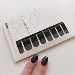 Buy Matte Black French Premium Designer Nail Polish Wraps & Semicured Gel Nail Stickers at the lowest price in Singapore from NAILWRAP.CO. Worldwide Shipping. Achieve instant designer nail art manicure in under 10 minutes - perfect for bridal, wedding and special occasion.