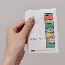 Load image into Gallery viewer, Buy Citrus Punch 🍊 Premium Designer Nail Polish Wraps &amp; Semicured Gel Nail Stickers at the lowest price in Singapore from NAILWRAP.CO. Worldwide Shipping. Achieve instant designer nail art manicure in under 10 minutes - perfect for bridal, wedding and special occasion.