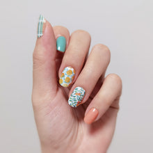 Load image into Gallery viewer, Buy Citrus Punch 🍊 Premium Designer Nail Polish Wraps &amp; Semicured Gel Nail Stickers at the lowest price in Singapore from NAILWRAP.CO. Worldwide Shipping. Achieve instant designer nail art manicure in under 10 minutes - perfect for bridal, wedding and special occasion.