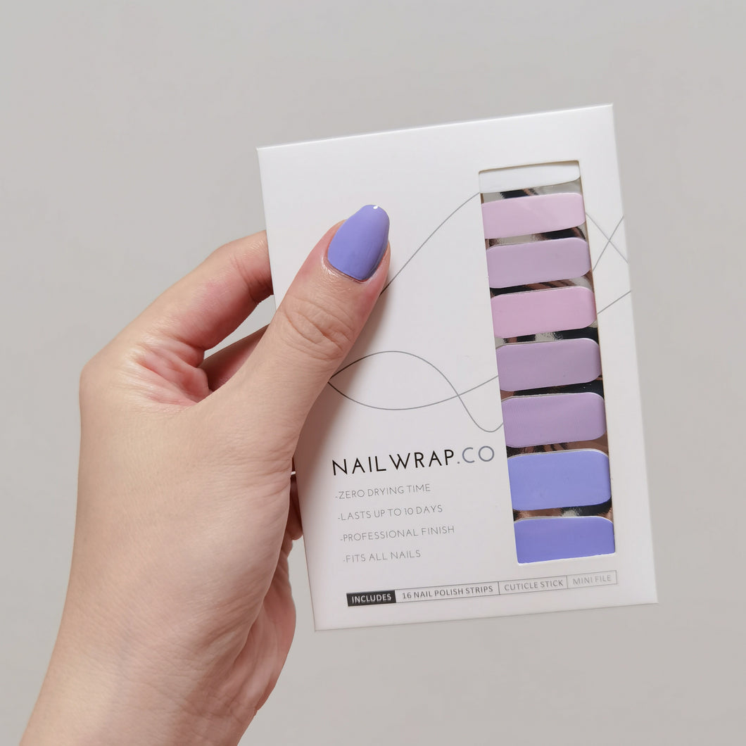 Buy How You Lilac Palette (Solid) Premium Designer Nail Polish Wraps & Semicured Gel Nail Stickers at the lowest price in Singapore from NAILWRAP.CO. Worldwide Shipping. Achieve instant designer nail art manicure in under 10 minutes - perfect for bridal, wedding and special occasion.