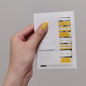 Buy Sunny Side Up 🍳 Premium Designer Nail Polish Wraps & Semicured Gel Nail Stickers at the lowest price in Singapore from NAILWRAP.CO. Worldwide Shipping. Achieve instant designer nail art manicure in under 10 minutes - perfect for bridal, wedding and special occasion.