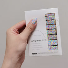 Load image into Gallery viewer, Buy Rainbow Confetti Premium Designer Nail Polish Wraps &amp; Semicured Gel Nail Stickers at the lowest price in Singapore from NAILWRAP.CO. Worldwide Shipping. Achieve instant designer nail art manicure in under 10 minutes - perfect for bridal, wedding and special occasion.