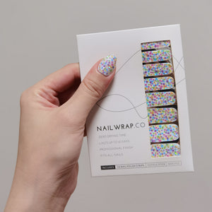 Buy Rainbow Confetti Premium Designer Nail Polish Wraps & Semicured Gel Nail Stickers at the lowest price in Singapore from NAILWRAP.CO. Worldwide Shipping. Achieve instant designer nail art manicure in under 10 minutes - perfect for bridal, wedding and special occasion.