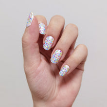 Load image into Gallery viewer, Buy Rainbow Confetti Premium Designer Nail Polish Wraps &amp; Semicured Gel Nail Stickers at the lowest price in Singapore from NAILWRAP.CO. Worldwide Shipping. Achieve instant designer nail art manicure in under 10 minutes - perfect for bridal, wedding and special occasion.