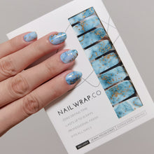 Load image into Gallery viewer, Buy Ocean Castle Premium Designer Nail Polish Wraps &amp; Semicured Gel Nail Stickers at the lowest price in Singapore from NAILWRAP.CO. Worldwide Shipping. Achieve instant designer nail art manicure in under 10 minutes - perfect for bridal, wedding and special occasion.