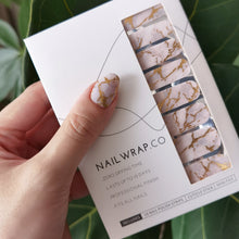 Load image into Gallery viewer, Buy Luxe Gold Premium Designer Nail Polish Wraps &amp; Semicured Gel Nail Stickers at the lowest price in Singapore from NAILWRAP.CO. Worldwide Shipping. Achieve instant designer nail art manicure in under 10 minutes - perfect for bridal, wedding and special occasion.