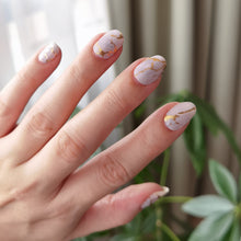 Load image into Gallery viewer, Buy Luxe Gold Premium Designer Nail Polish Wraps &amp; Semicured Gel Nail Stickers at the lowest price in Singapore from NAILWRAP.CO. Worldwide Shipping. Achieve instant designer nail art manicure in under 10 minutes - perfect for bridal, wedding and special occasion.