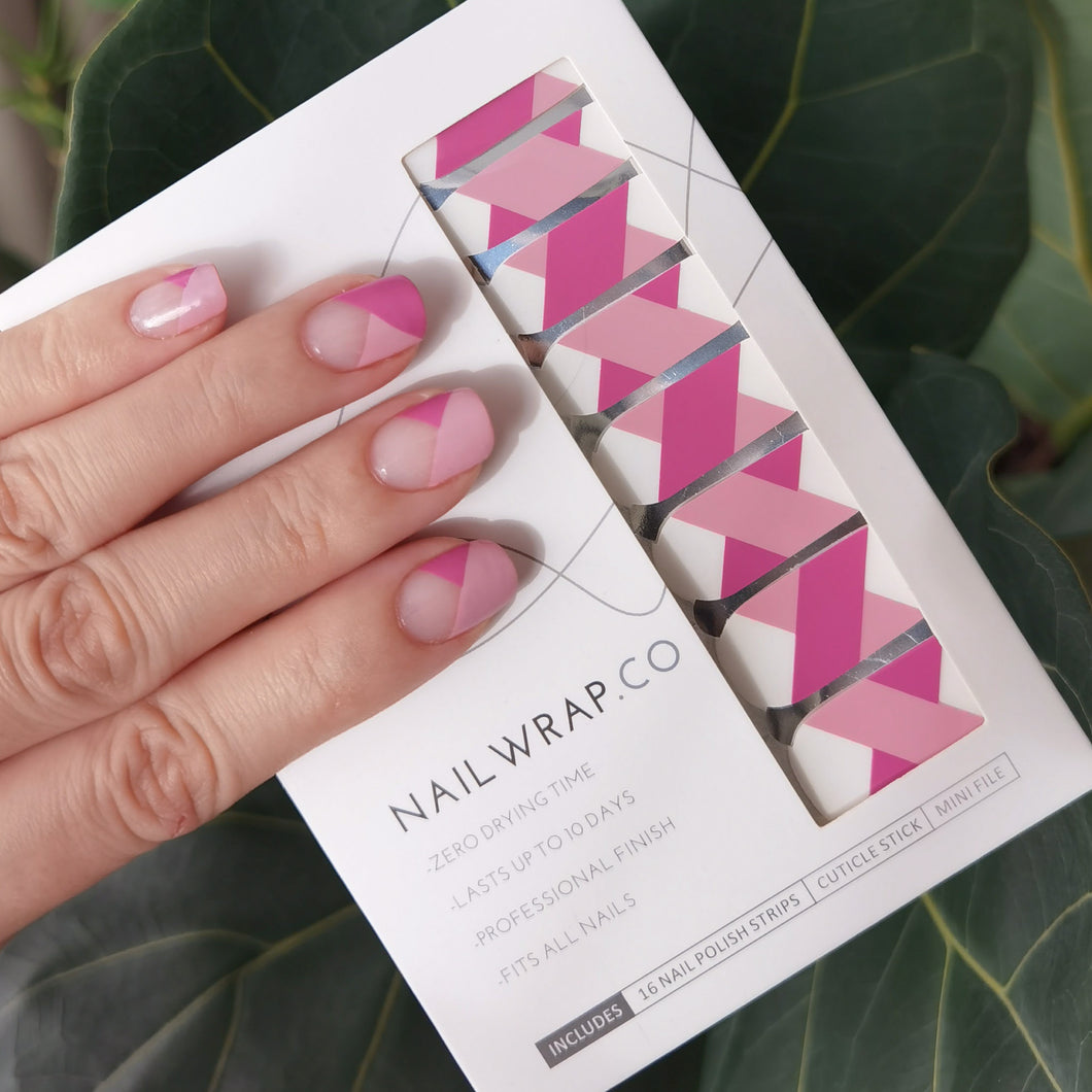 Buy Karla Duo Pink Premium Designer Nail Polish Wraps & Semicured Gel Nail Stickers at the lowest price in Singapore from NAILWRAP.CO. Worldwide Shipping. Achieve instant designer nail art manicure in under 10 minutes - perfect for bridal, wedding and special occasion.