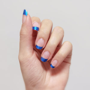 Buy Carly Blue French Premium Designer Nail Polish Wraps & Semicured Gel Nail Stickers at the lowest price in Singapore from NAILWRAP.CO. Worldwide Shipping. Achieve instant designer nail art manicure in under 10 minutes - perfect for bridal, wedding and special occasion.