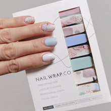 Load image into Gallery viewer, Buy Nelle Watercolor Abstract Premium Designer Nail Polish Wraps &amp; Semicured Gel Nail Stickers at the lowest price in Singapore from NAILWRAP.CO. Worldwide Shipping. Achieve instant designer nail art manicure in under 10 minutes - perfect for bridal, wedding and special occasion.