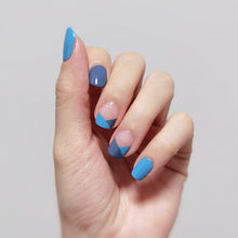 Load image into Gallery viewer, Buy Mayven Duo Blue Premium Designer Nail Polish Wraps &amp; Semicured Gel Nail Stickers at the lowest price in Singapore from NAILWRAP.CO. Worldwide Shipping. Achieve instant designer nail art manicure in under 10 minutes - perfect for bridal, wedding and special occasion.