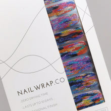 Load image into Gallery viewer, Buy Rainbow Strokes (Glitter) 🌈 Premium Designer Nail Polish Wraps &amp; Semicured Gel Nail Stickers at the lowest price in Singapore from NAILWRAP.CO. Worldwide Shipping. Achieve instant designer nail art manicure in under 10 minutes - perfect for bridal, wedding and special occasion.