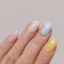 Load image into Gallery viewer, Buy Phillia Pastel Stripes Premium Designer Nail Polish Wraps &amp; Semicured Gel Nail Stickers at the lowest price in Singapore from NAILWRAP.CO. Worldwide Shipping. Achieve instant designer nail art manicure in under 10 minutes - perfect for bridal, wedding and special occasion.