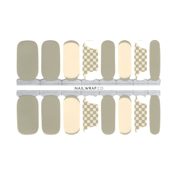 Buy Neutral Checkers Premium Designer Nail Polish Wraps & Semicured Gel Nail Stickers at the lowest price in Singapore from NAILWRAP.CO. Worldwide Shipping. Achieve instant designer nail art manicure in under 10 minutes - perfect for bridal, wedding and special occasion.