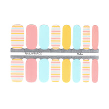 Load image into Gallery viewer, Buy Phillia Pastel Stripes Premium Designer Nail Polish Wraps &amp; Semicured Gel Nail Stickers at the lowest price in Singapore from NAILWRAP.CO. Worldwide Shipping. Achieve instant designer nail art manicure in under 10 minutes - perfect for bridal, wedding and special occasion.